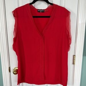 Karl Lagerfeld Vibrant Red Blouse with polka dots size xl